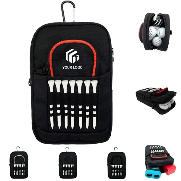 Utility 3 Pockets Tees Organizer Gift Golf Ball Bag Pouch - Utility 3 Pockets Tees Organizer Gift Golf Ball Bag Pouch - Image 0 of 4