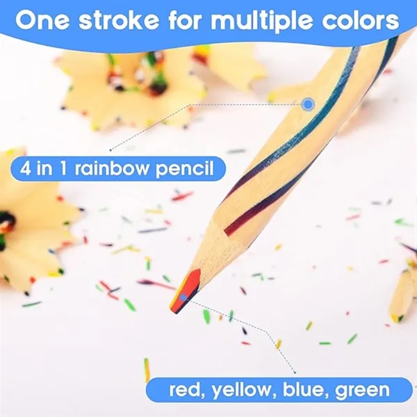 30 Pieces 4-in-1 Rainbow Colored Pencil Set for Art Drawing - 30 Pieces 4-in-1 Rainbow Colored Pencil Set for Art Drawing - Image 2 of 3