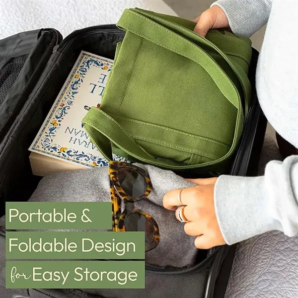 Large Canvas Tote Bag with 2 Front Pockets - Large Canvas Tote Bag with 2 Front Pockets - Image 4 of 4