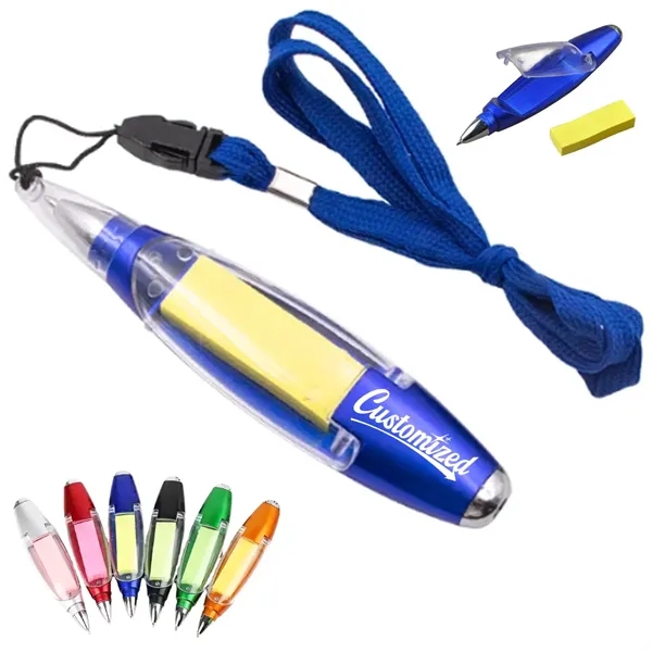 Multifunction Ballpoint Pen W/ LED Light and Sticky Notes - Multifunction Ballpoint Pen W/ LED Light and Sticky Notes - Image 0 of 6