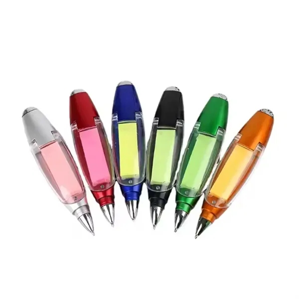 Multifunction Ballpoint Pen W/ LED Light and Sticky Notes - Multifunction Ballpoint Pen W/ LED Light and Sticky Notes - Image 2 of 6