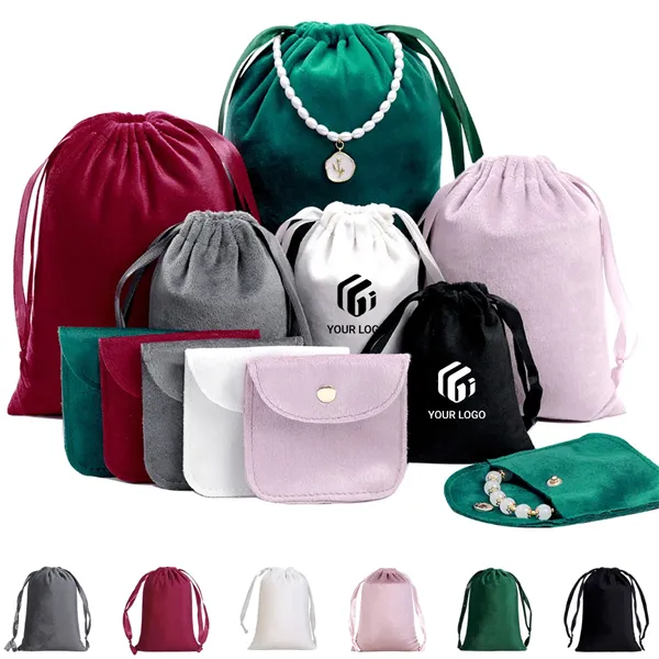 Party Wedding Favor Gift Jewelry Pouch Velvet Drawstring Bag - Party Wedding Favor Gift Jewelry Pouch Velvet Drawstring Bag - Image 0 of 4