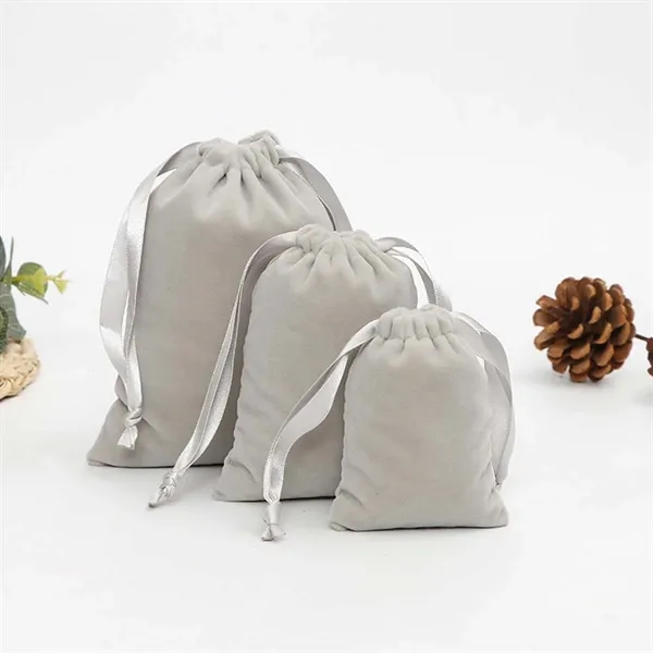 Party Wedding Favor Gift Jewelry Pouch Velvet Drawstring Bag - Party Wedding Favor Gift Jewelry Pouch Velvet Drawstring Bag - Image 3 of 4