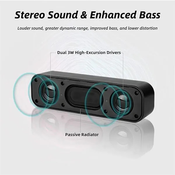 USB Computer /Laptop Speaker with Stereo Sound & Enhanced - USB Computer /Laptop Speaker with Stereo Sound & Enhanced - Image 3 of 4