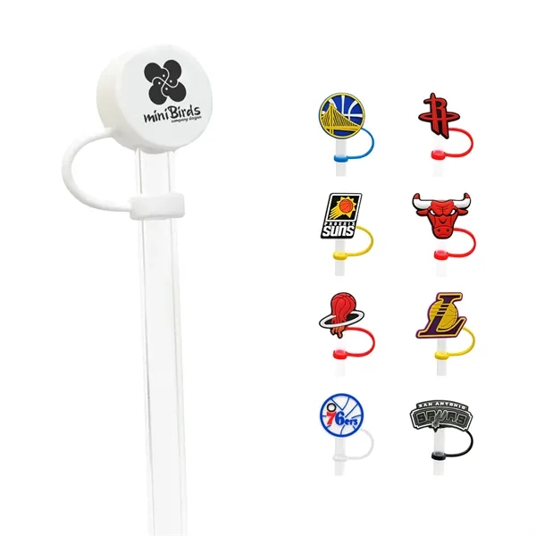 Silicone Straw Topper with 3D custom logo