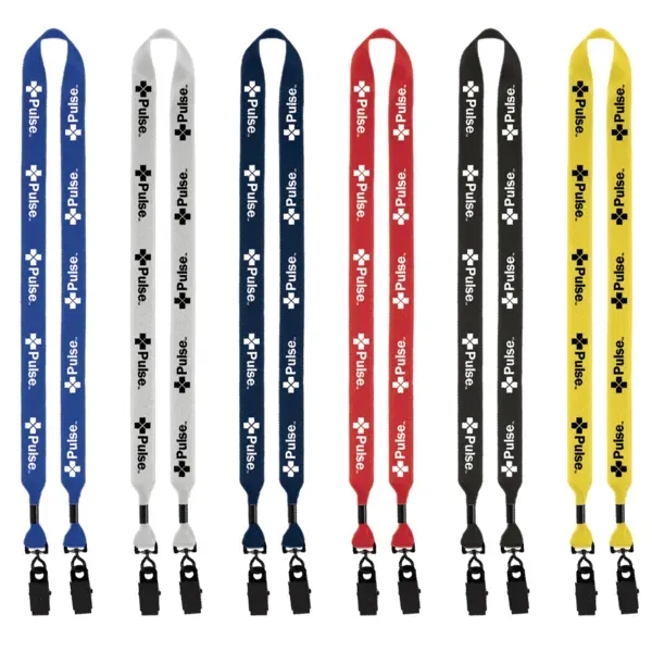 3/4" Polyester Double Ended Bulldog Clip Lanyard - 3/4" Polyester Double Ended Bulldog Clip Lanyard - Image 1 of 1