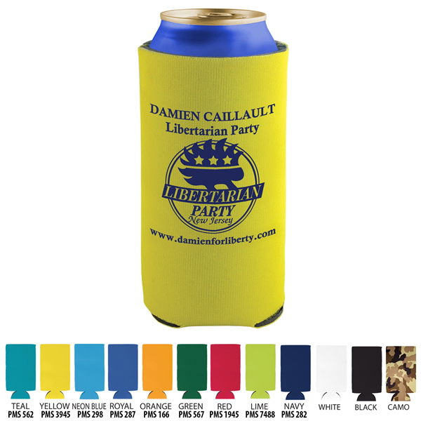 16 oz Tall Pocket Can Coolie with 3 sided Imprint - 16 oz Tall Pocket Can Coolie with 3 sided Imprint - Image 0 of 12