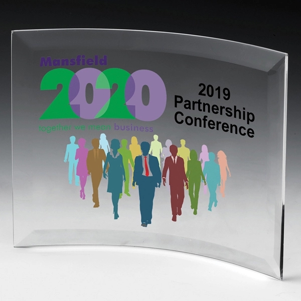 4 Color Process Curved Standing Award - 10" x 7" - 4 Color Process Curved Standing Award - 10" x 7" - Image 1 of 3