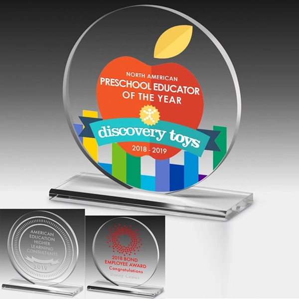 Elegant Round Award - 6" x 6 1/4" x 3/8"