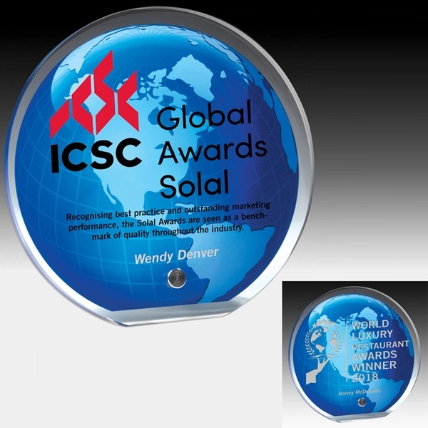 Global Award with Stock Globe Background