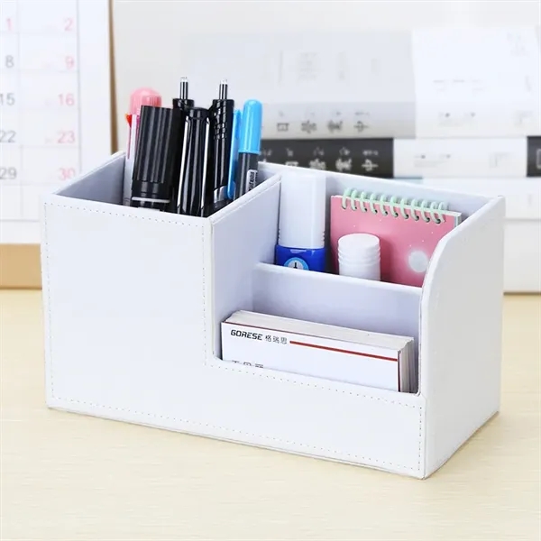PU Leather Office Desktop Organizer - PU Leather Office Desktop Organizer - Image 3 of 4