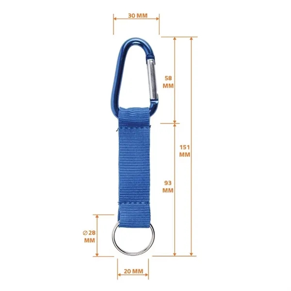 Custom Carabiner Keychain with Nylon Strap and Split Ring - Custom Carabiner Keychain with Nylon Strap and Split Ring - Image 1 of 5