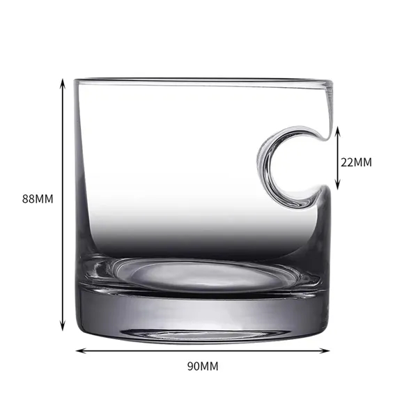 Square Retro Fashioned Whiskey Glass with Cigar Rest - Square Retro Fashioned Whiskey Glass with Cigar Rest - Image 1 of 4