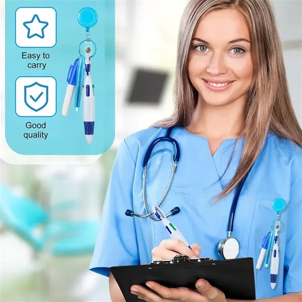 Nurse Pen Set Medical Retractable ID Buckle Badge Holder - Nurse Pen Set Medical Retractable ID Buckle Badge Holder - Image 2 of 4