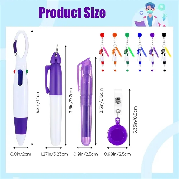 Nurse Pen Set Medical Retractable ID Buckle Badge Holder - Nurse Pen Set Medical Retractable ID Buckle Badge Holder - Image 4 of 4