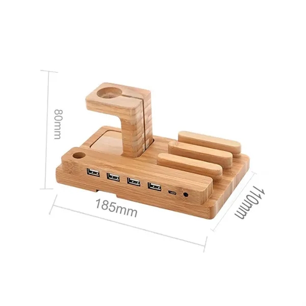 Bamboo Multi-Device Charging Dock & Organizer - Bamboo Multi-Device Charging Dock & Organizer - Image 1 of 3