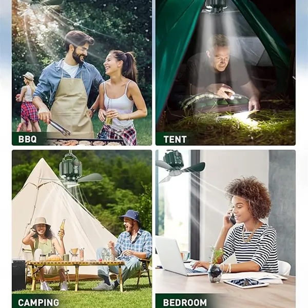 Portable Ceiling Fan: Remote, Power Bank, Camping Hook - Portable Ceiling Fan: Remote, Power Bank, Camping Hook - Image 3 of 3