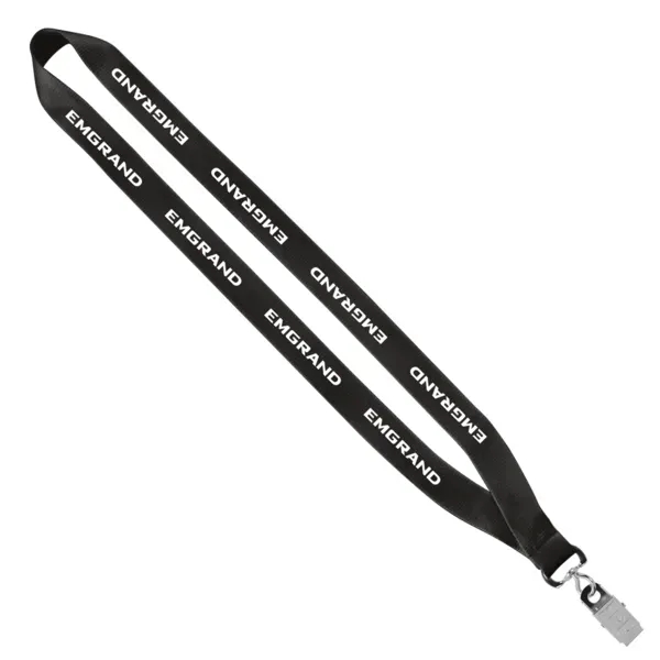 3/4" Polyester Sewn Lanyard with Silver Bulldog Clip