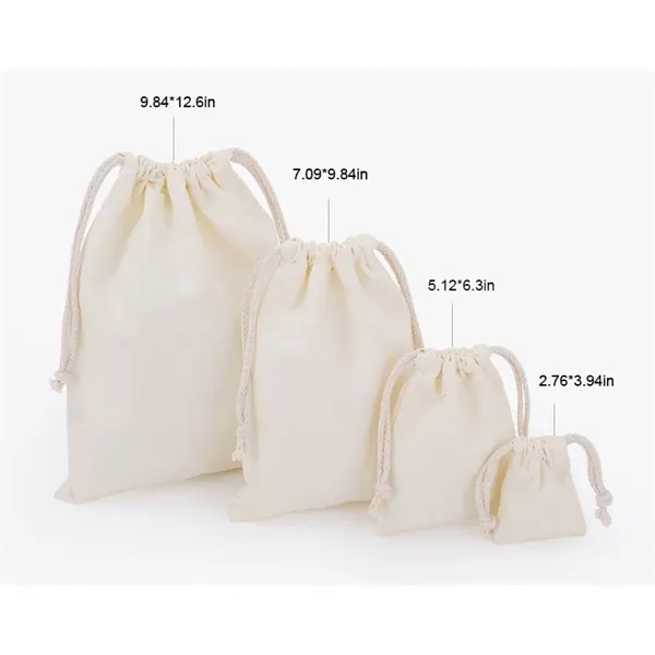 Customizable Natural 100% cotton Drawstring Muslin Bag Pouch - Customizable Natural 100% cotton Drawstring Muslin Bag Pouch - Image 1 of 12