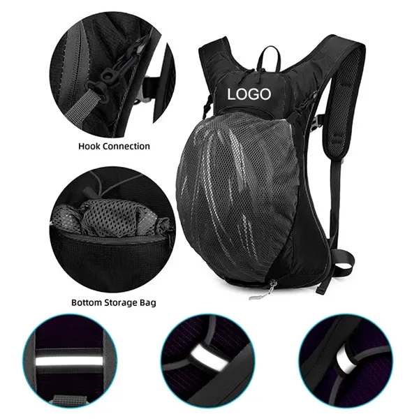 Lightweight Hydration Backpack with Helmet Mesh Bag Pack - Lightweight Hydration Backpack with Helmet Mesh Bag Pack - Image 1 of 3