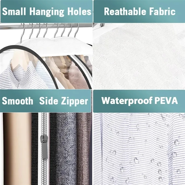 60 in Clear Garment Bag for Hanging Clothes - 60 in Clear Garment Bag for Hanging Clothes - Image 2 of 5