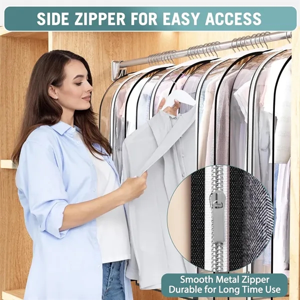 60 in Clear Garment Bag for Hanging Clothes - 60 in Clear Garment Bag for Hanging Clothes - Image 4 of 5