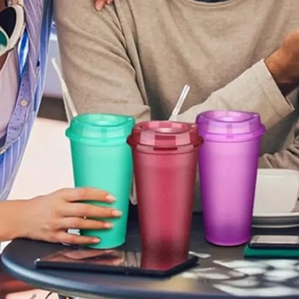16Oz. Plastic Shaker Cup with Flip Lid in Assorted Colors - 16Oz. Plastic Shaker Cup with Flip Lid in Assorted Colors - Image 4 of 6
