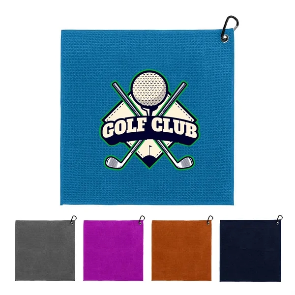 Waffle Texture Golf Towel with Carabiner - Waffle Texture Golf Towel with Carabiner - Image 0 of 0