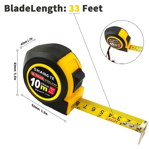 25ft 33 ft Steel Measuring Tape Retractable - 25ft 33 ft Steel Measuring Tape Retractable - Image 2 of 8