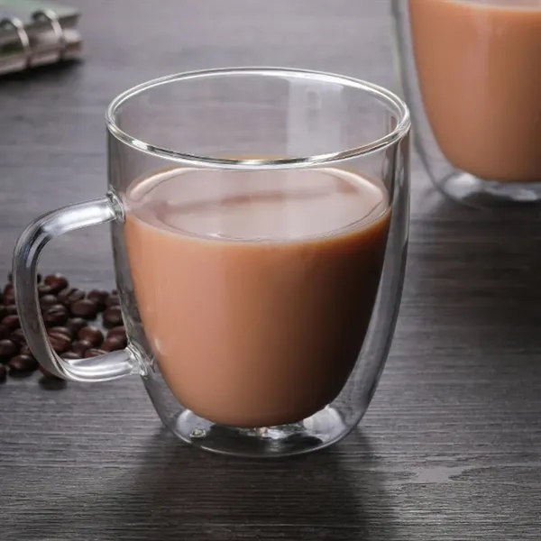 Double Wall Insulated Glass Coffee Mug with Handle - Double Wall Insulated Glass Coffee Mug with Handle - Image 4 of 4
