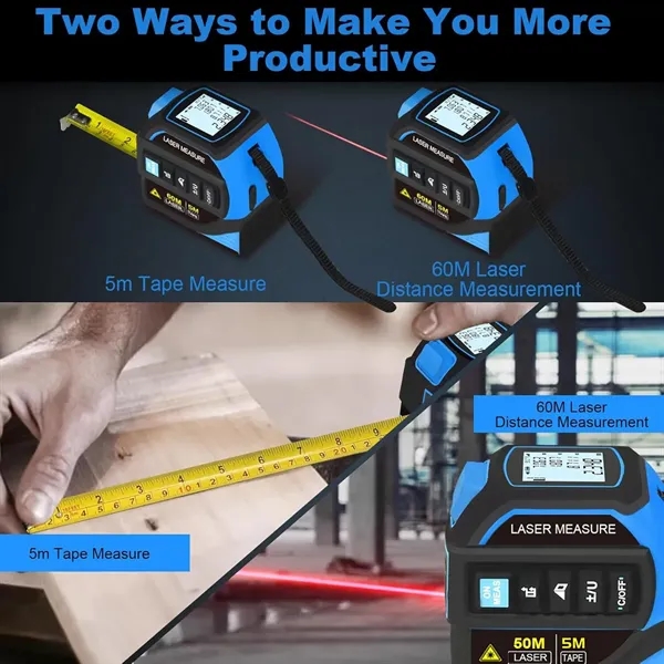 Rechargeable 3-in-1 Laser Measure Tape - Rechargeable 3-in-1 Laser Measure Tape - Image 1 of 6