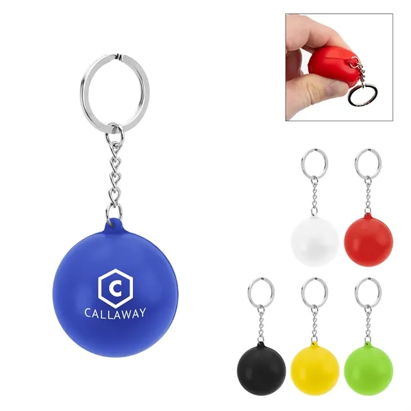 Round PU Stress Reliever Keychain - Round PU Stress Reliever Keychain - Image 0 of 12