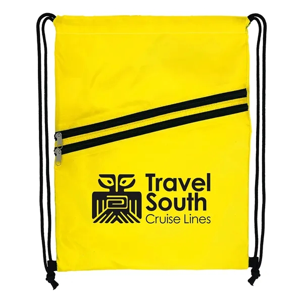 Good Value™ Neon Multi-Zippered Drawstring Backpack - Good Value™ Neon Multi-Zippered Drawstring Backpack - Image 1 of 5
