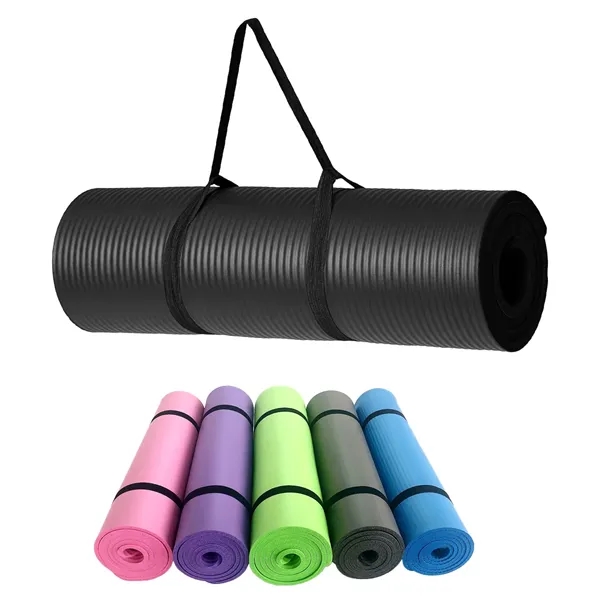 Extra Thick Exercise Yoga Mat with Carrying Strap - Extra Thick Exercise Yoga Mat with Carrying Strap - Image 0 of 4