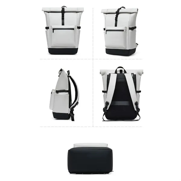 Roll-Top Foldable Backpack Large Capacity Laptop Bag - Roll-Top Foldable Backpack Large Capacity Laptop Bag - Image 2 of 3