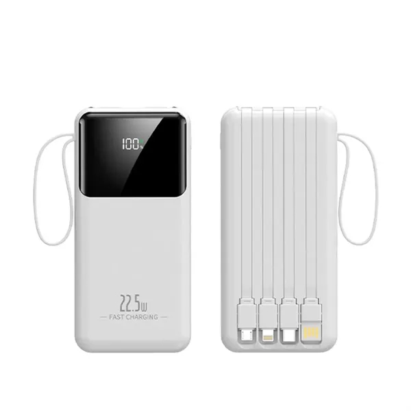 Slim Large Capacity Portable Power Bank with Built-in Cables - Slim Large Capacity Portable Power Bank with Built-in Cables - Image 2 of 4