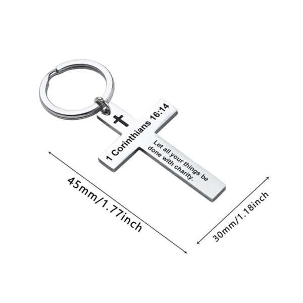 Cross Shape Stainless Steel Keychain Custom - Cross Shape Stainless Steel Keychain Custom - Image 1 of 1