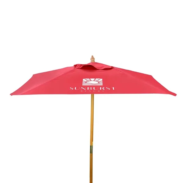 8' Square Wood Market Umbrella Kit (2 Imprints)