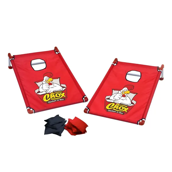 Portable Cornhole, 4 Black & Red Bean Bags - Portable Cornhole, 4 Black & Red Bean Bags - Image 0 of 4