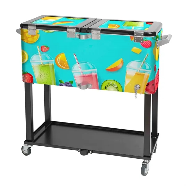 Rolling Cooler Vending Cart, Wrap Graphic & Lid Decals - Rolling Cooler Vending Cart, Wrap Graphic & Lid Decals - Image 3 of 6