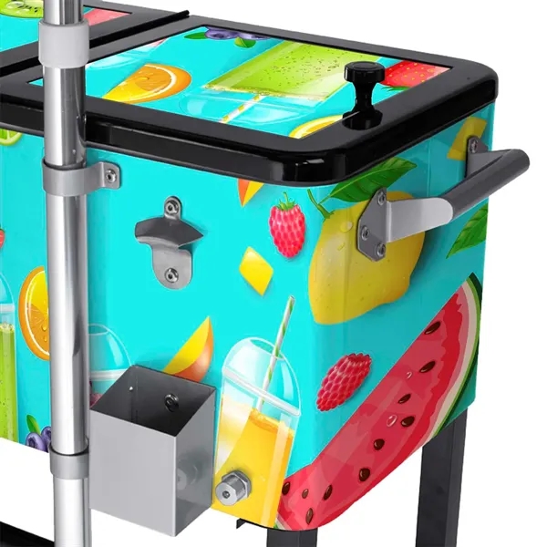 Rolling Cooler Vending Cart, Wrap Graphic & Lid Decals - Rolling Cooler Vending Cart, Wrap Graphic & Lid Decals - Image 4 of 6