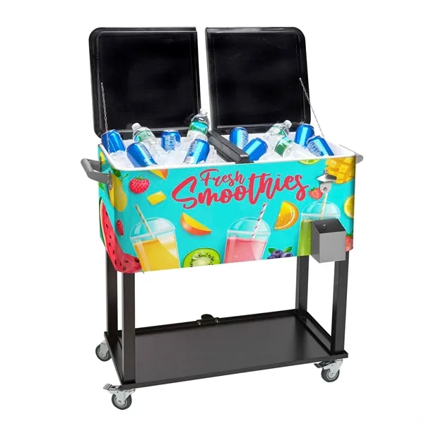 Rolling Cooler Vending Cart, Wrap Graphic - Rolling Cooler Vending Cart, Wrap Graphic - Image 1 of 5