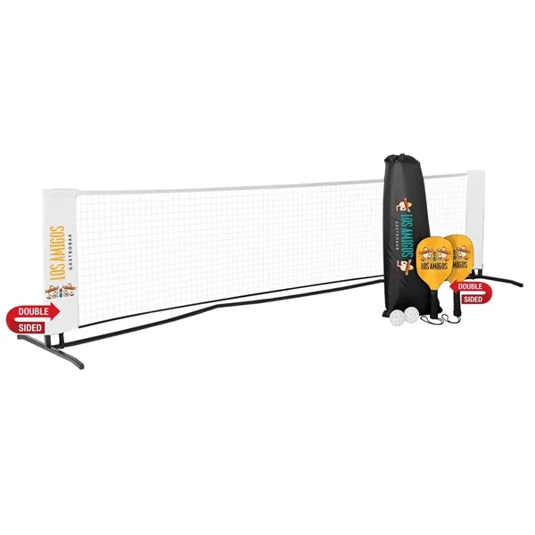 Pickleball Set Plus with Net, Imprinted Net & DS Paddles - Pickleball Set Plus with Net, Imprinted Net & DS Paddles - Image 0 of 6