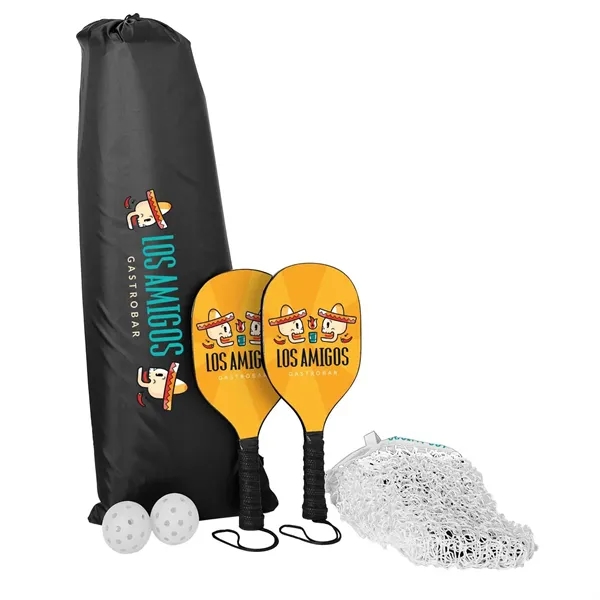 Pickleball Set Plus with Net, Imprinted Net & DS Paddles - Pickleball Set Plus with Net, Imprinted Net & DS Paddles - Image 1 of 6