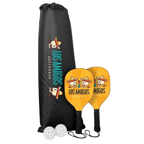 Pickleball Set Plus with Net, Imprinted Net & DS Paddles - Pickleball Set Plus with Net, Imprinted Net & DS Paddles - Image 2 of 6