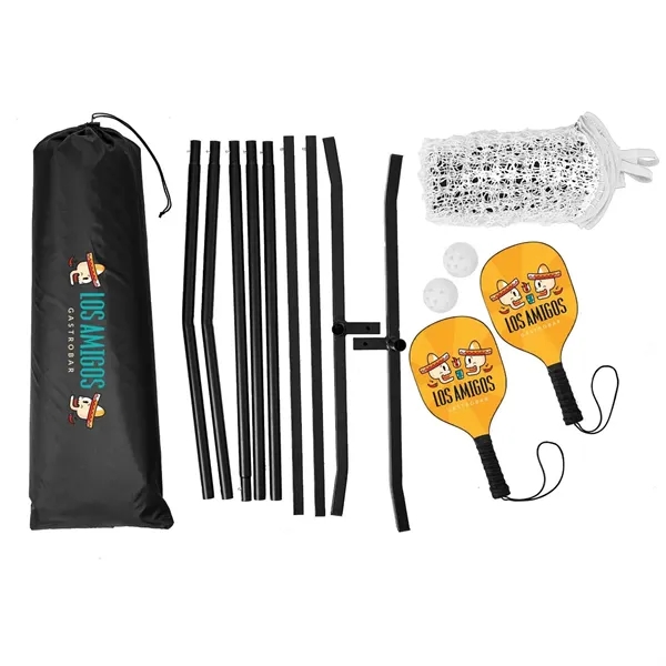 Pickleball Set Plus with Net, Imprinted Net & DS Paddles - Pickleball Set Plus with Net, Imprinted Net & DS Paddles - Image 3 of 6