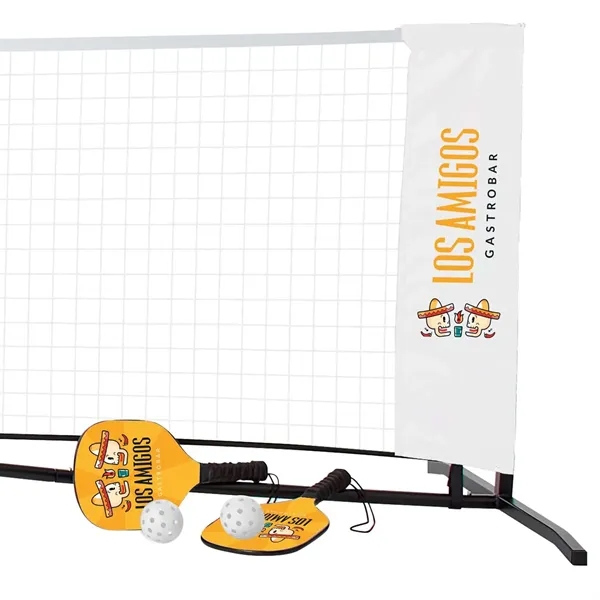 Pickleball Set Plus with Net, Imprinted Net & DS Paddles - Pickleball Set Plus with Net, Imprinted Net & DS Paddles - Image 5 of 6