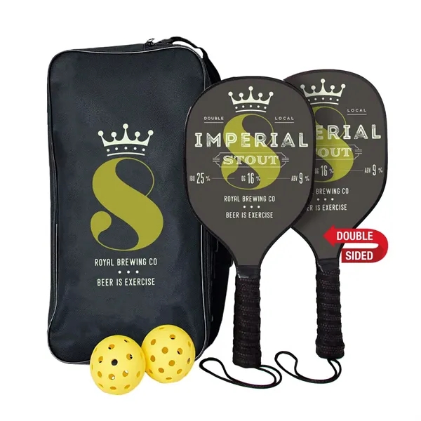 Pickleball Set Plus, Double-Sided Paddles - Pickleball Set Plus, Double-Sided Paddles - Image 0 of 1