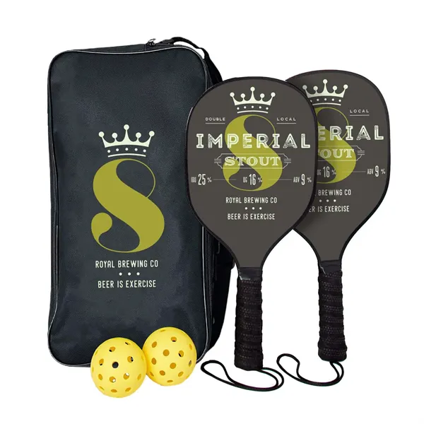 Pickleball Set Plus, Single-Sided Paddles - Pickleball Set Plus, Single-Sided Paddles - Image 0 of 2