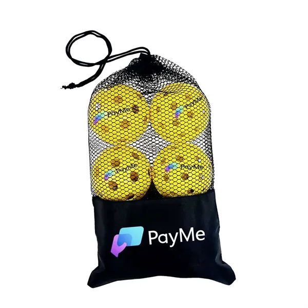 Indoor/Outdoor Pickleball Plus Imprinted Balls and Mesh Bag - Indoor/Outdoor Pickleball Plus Imprinted Balls and Mesh Bag - Image 0 of 1